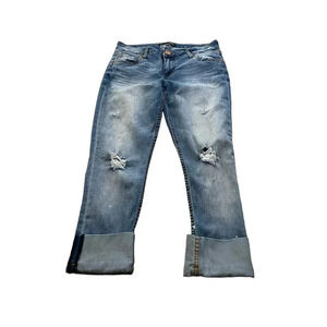 Underground Soul Distressed Rolled Cuffs Straight Leg Jeans Size 3